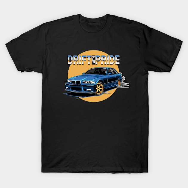 Drift With Pride | M3 E36 T-Shirt by yourcar.art